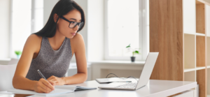 Person studying elearning course